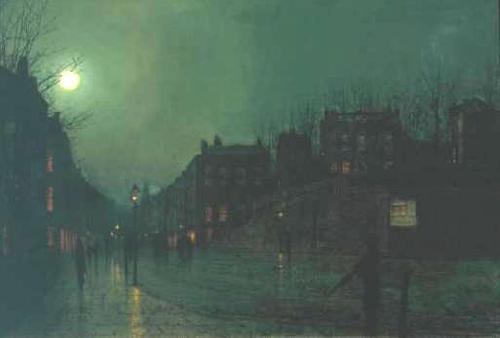 Atkinson Grimshaw View of Heath Street by Night Sweden oil painting art